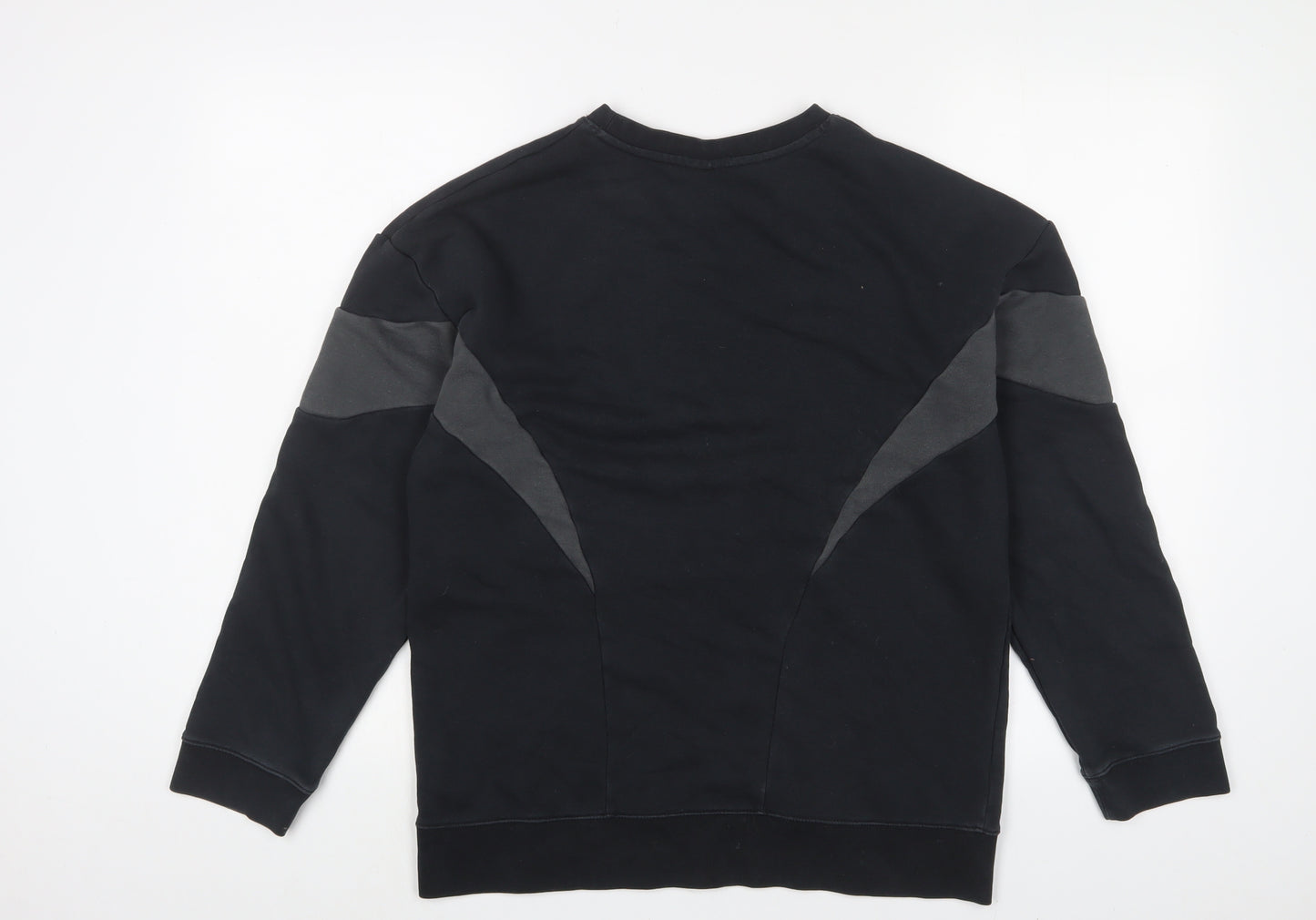 Nike Boys Black Cotton Pullover Sweatshirt Size 13-14 Years Pullover - Logo, Embroidered