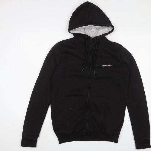 McKenzie Mens Black Cotton Full Zip Hoodie Size M - Logo