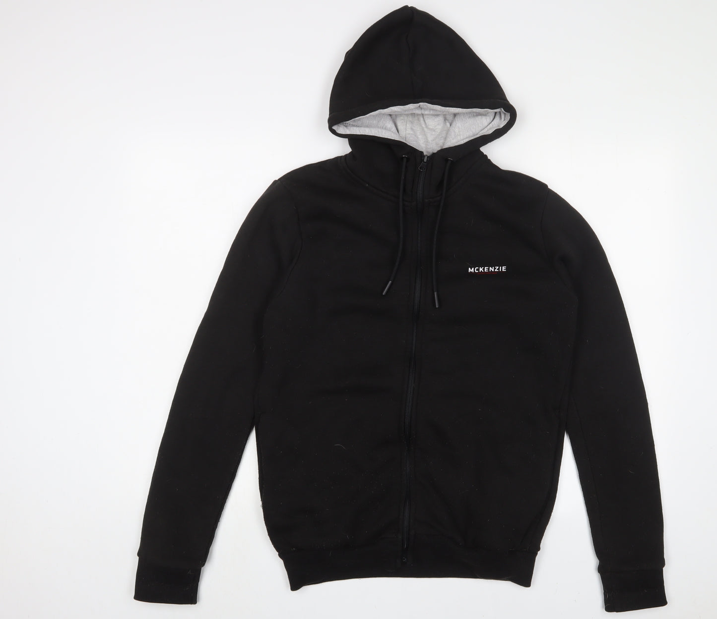 McKenzie Mens Black Cotton Full Zip Hoodie Size M - Logo