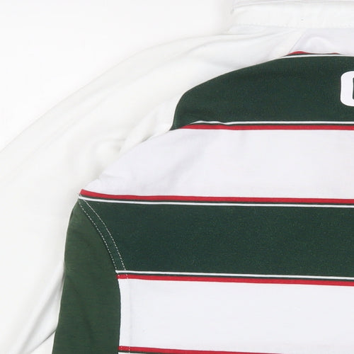 Kooga Womens Green Striped Polyester Basic Polo Size 14 Collared - Leicester Tigers