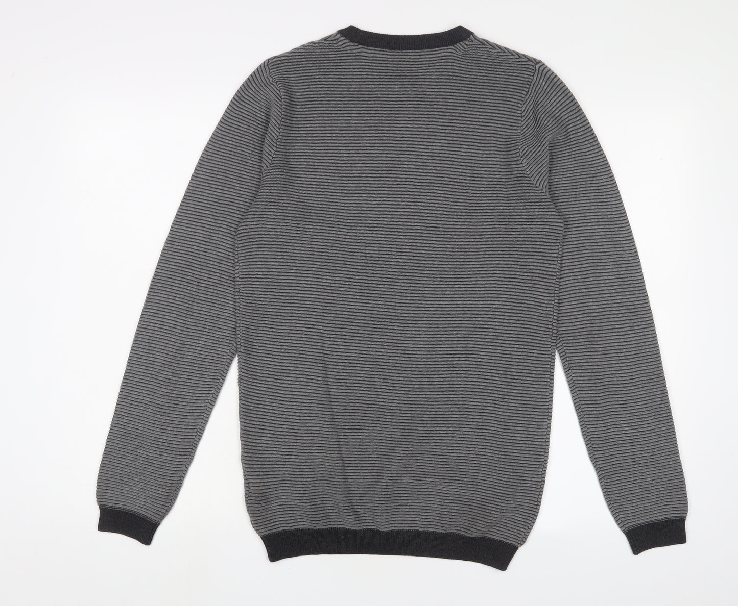 Tokyo Laundry Mens Grey Crew Neck Cotton Pullover Jumper Size S Long Sleeve - Logo