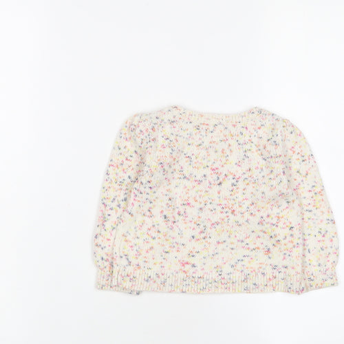 Gap Girls Multicoloured Geometric Cotton Pullover Jumper Size 12-18 Months Button