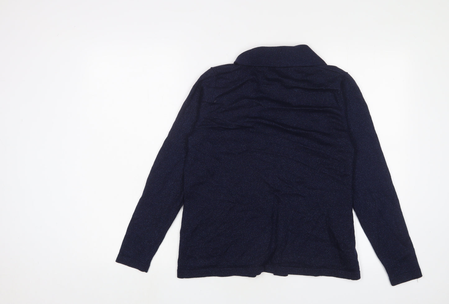 Viyella Womens Blue V-Neck Wool Cardigan Jumper Size M - Open