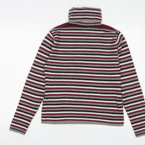 Hobbs Womens Multicoloured Roll Neck Striped Cashgora Pullover Jumper Size 12