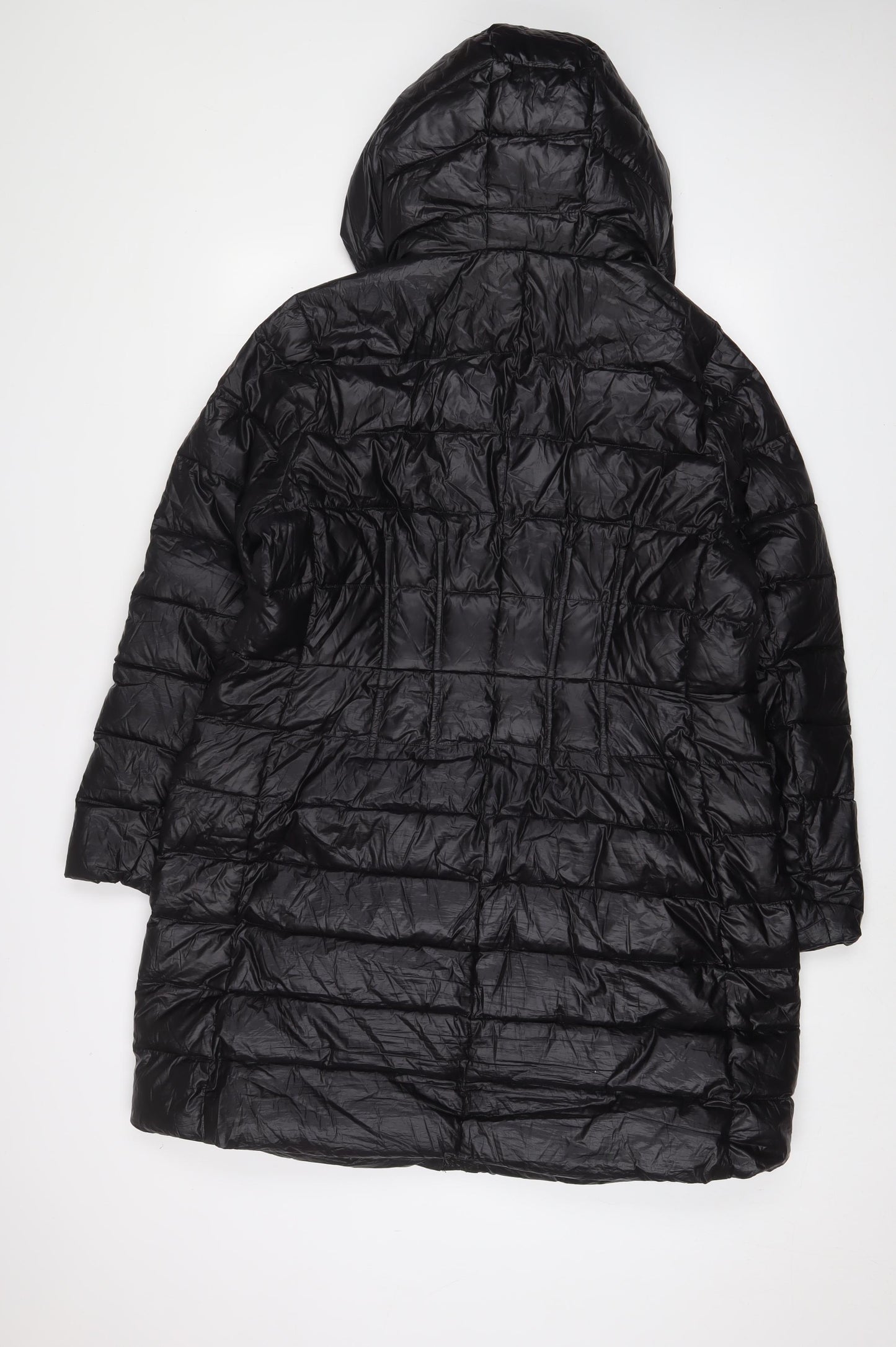 Landsend Womens Black Quilted Coat Size XL Zip - Zip Pockets