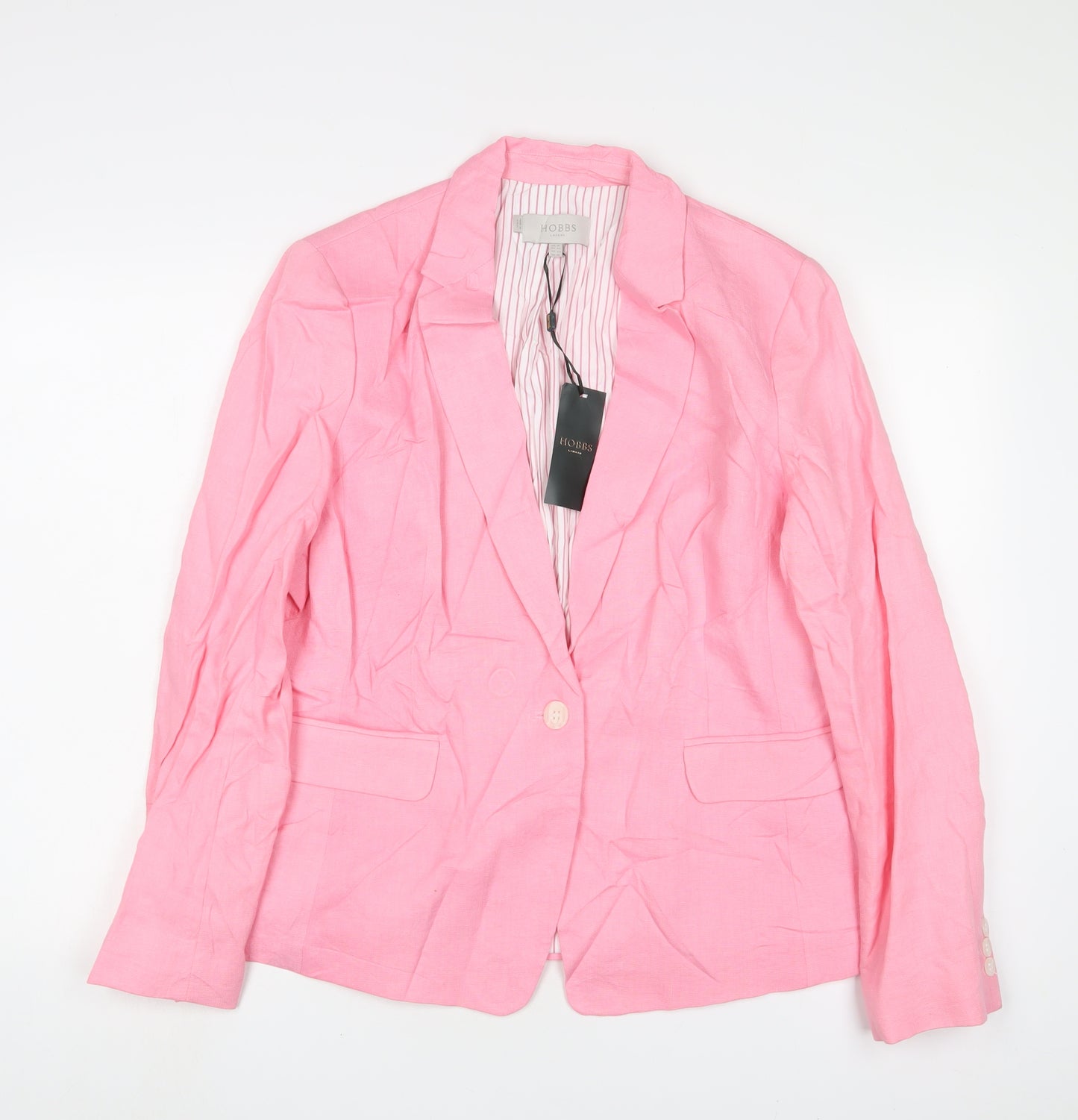 Hobbs Womens Pink Jacket Blazer Size 16 Button