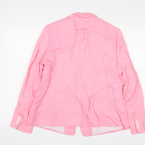 Hobbs Womens Pink Jacket Blazer Size 16 Button