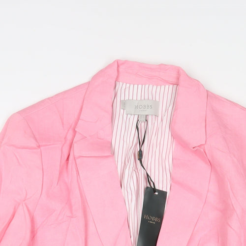 Hobbs Womens Pink Jacket Blazer Size 16 Button