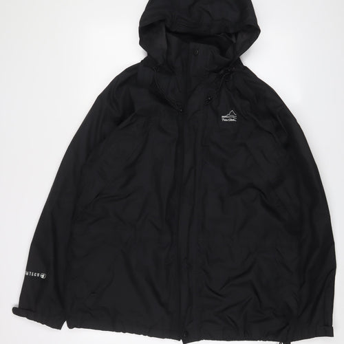 Peter Storm Mens Black Rain Coat Coat Size L Zip - Logo, Embroidered