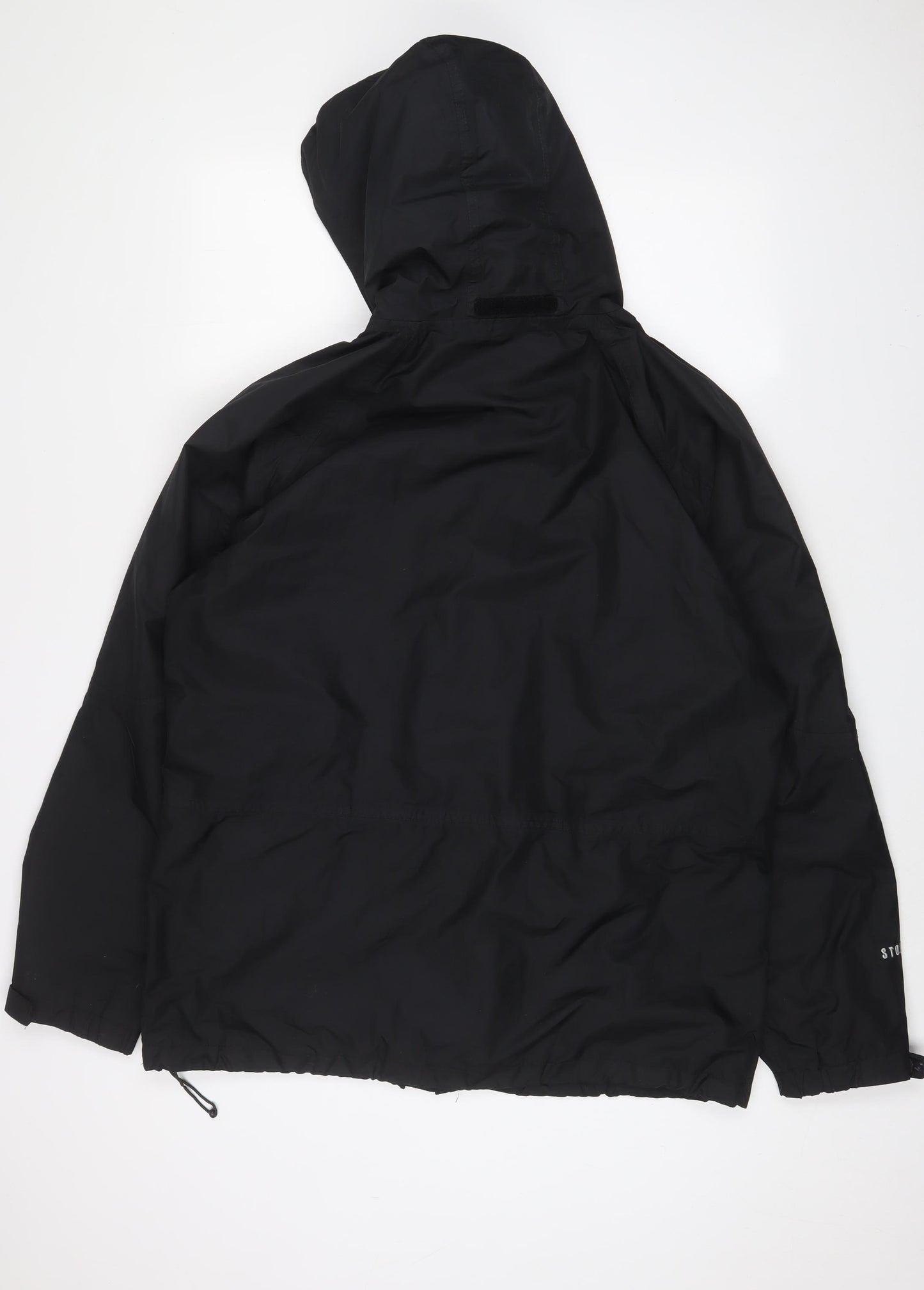 Peter Storm Mens Black Rain Coat Coat Size L Zip - Logo, Embroidered