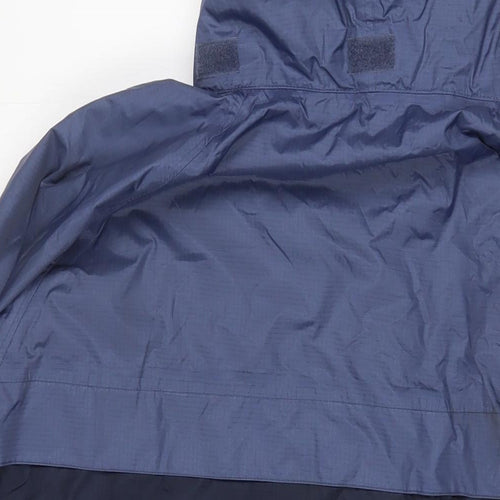 Regatta Mens Blue Rain Coat Coat Size L Zip - Logo