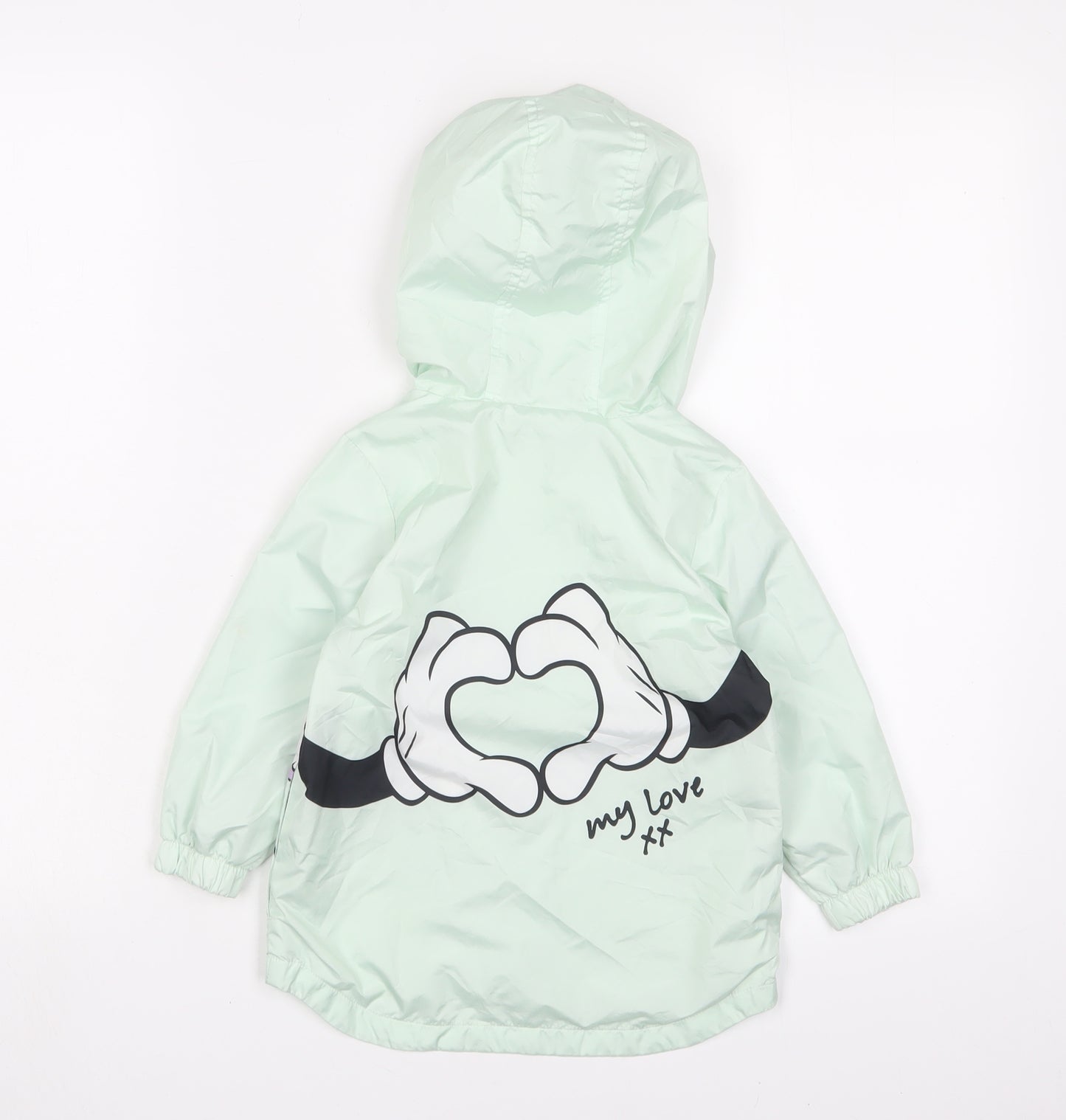 Disney Girls Green Basic Coat Jacket Size 18-24 Months Zip - Mickey & Minnie Mouse