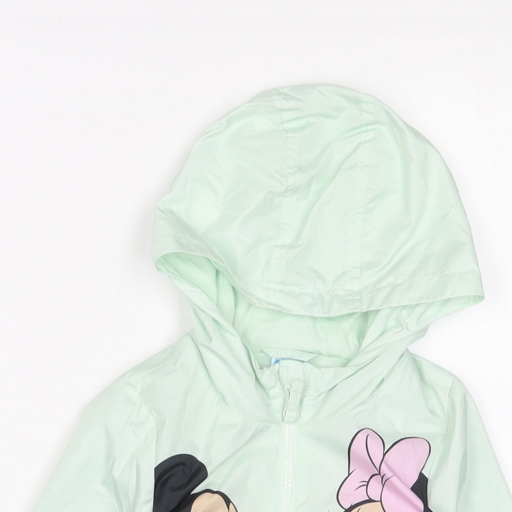 Disney Girls Green Basic Coat Jacket Size 18-24 Months Zip - Mickey & Minnie Mouse