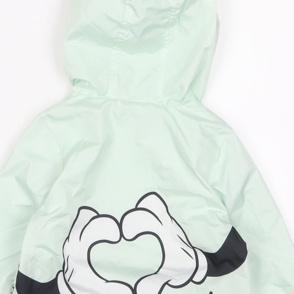 Disney Girls Green Basic Coat Jacket Size 18-24 Months Zip - Mickey & Minnie Mouse