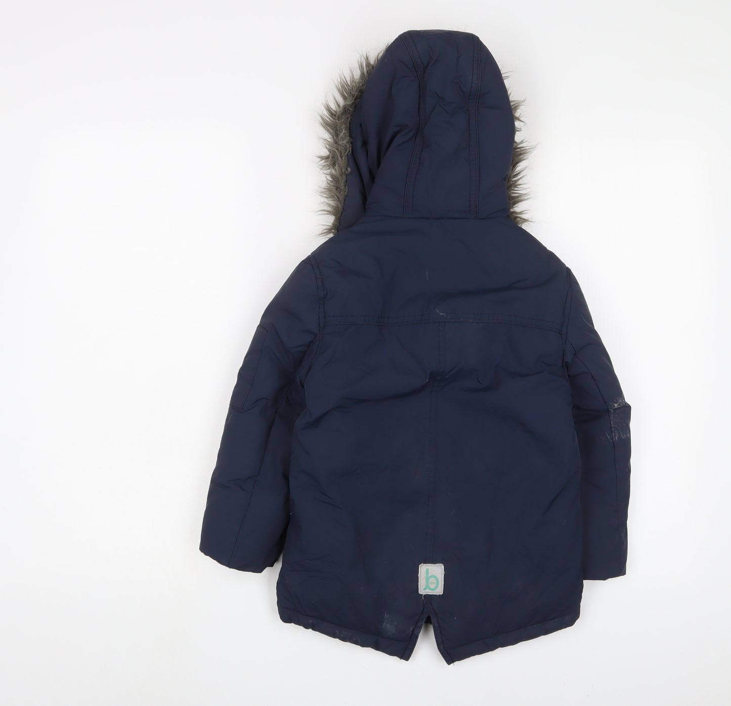 Ted Baker Girls Blue Basic Coat Coat Size 5 Years Zip - Logo