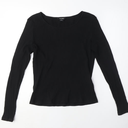 Monki Women's Black Long Sleeve Basic T-Shirt