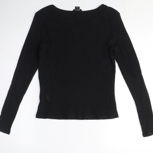 Monki Women's Black Long Sleeve Basic T-Shirt