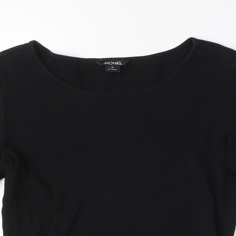 Monki Women's Black Long Sleeve Basic T-Shirt