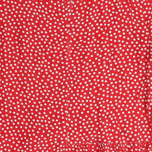 Mango Red Polka Dot Women's Tunic Blouse, Size M