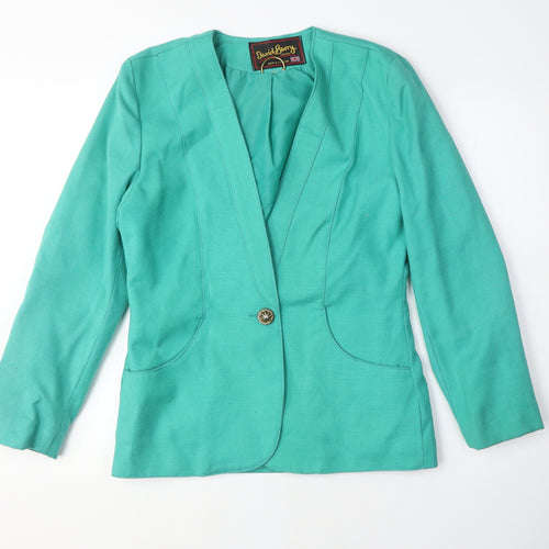 David Barry Women's Green Blazer, M, Business-Casual Style