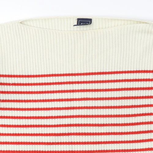 Gap Women's Ivory Striped Pullover Jumper M