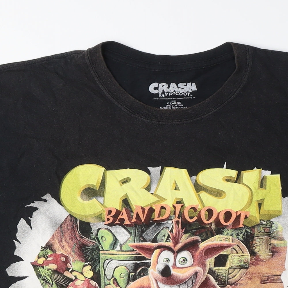 Crash Bandicoot Men's Black XL Cotton T-Shirt