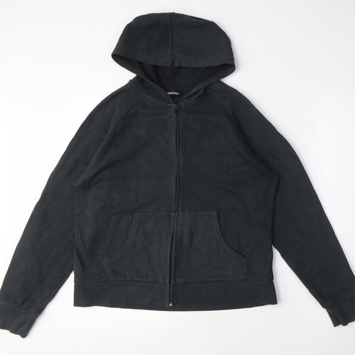 Tohian Black Full Zip Hoodie, Medium, Unisex Casual