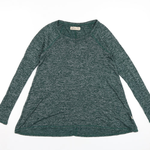 Hollister Womens Green Viscose Basic T-Shirt Size XS Round Neck