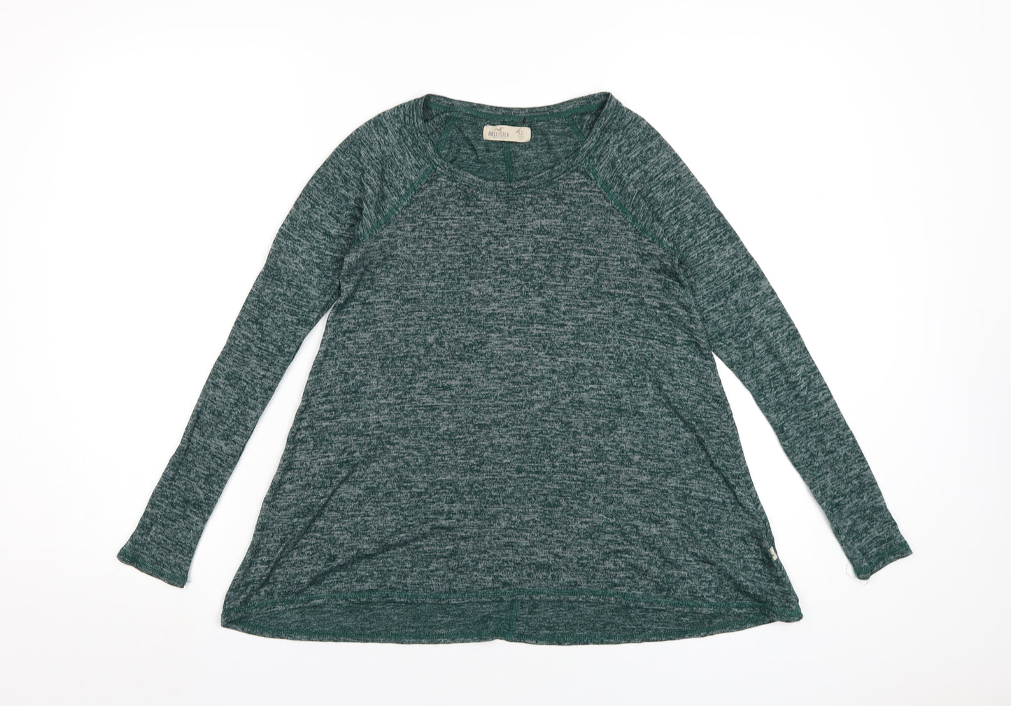 Hollister Womens Green Viscose Basic T-Shirt Size XS Round Neck