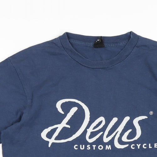 Deus ex Machina Mens Blue Cotton T-Shirt Size M Round Neck - Deus Custom Cycles