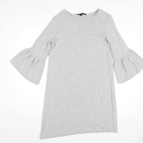 French Connection Womens Grey Viscose A-Line Size 10 Round Neck Pullover