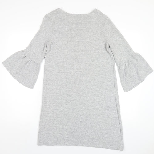 French Connection Womens Grey Viscose A-Line Size 10 Round Neck Pullover