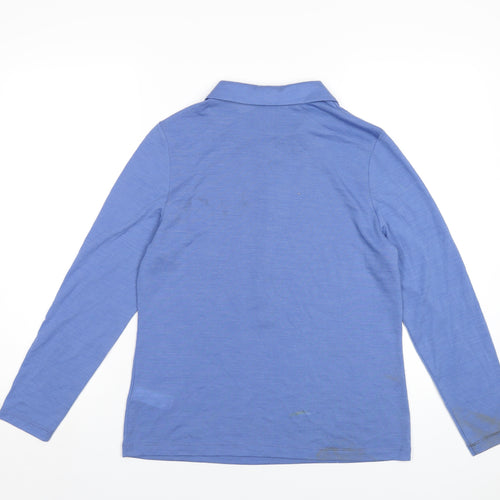 Autograph Womens Blue Wool Basic Polo Size 14 Collared