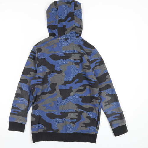 PlayStation Boys Blue Camouflage Cotton Full Zip Hoodie Size 8-9 Years Zip