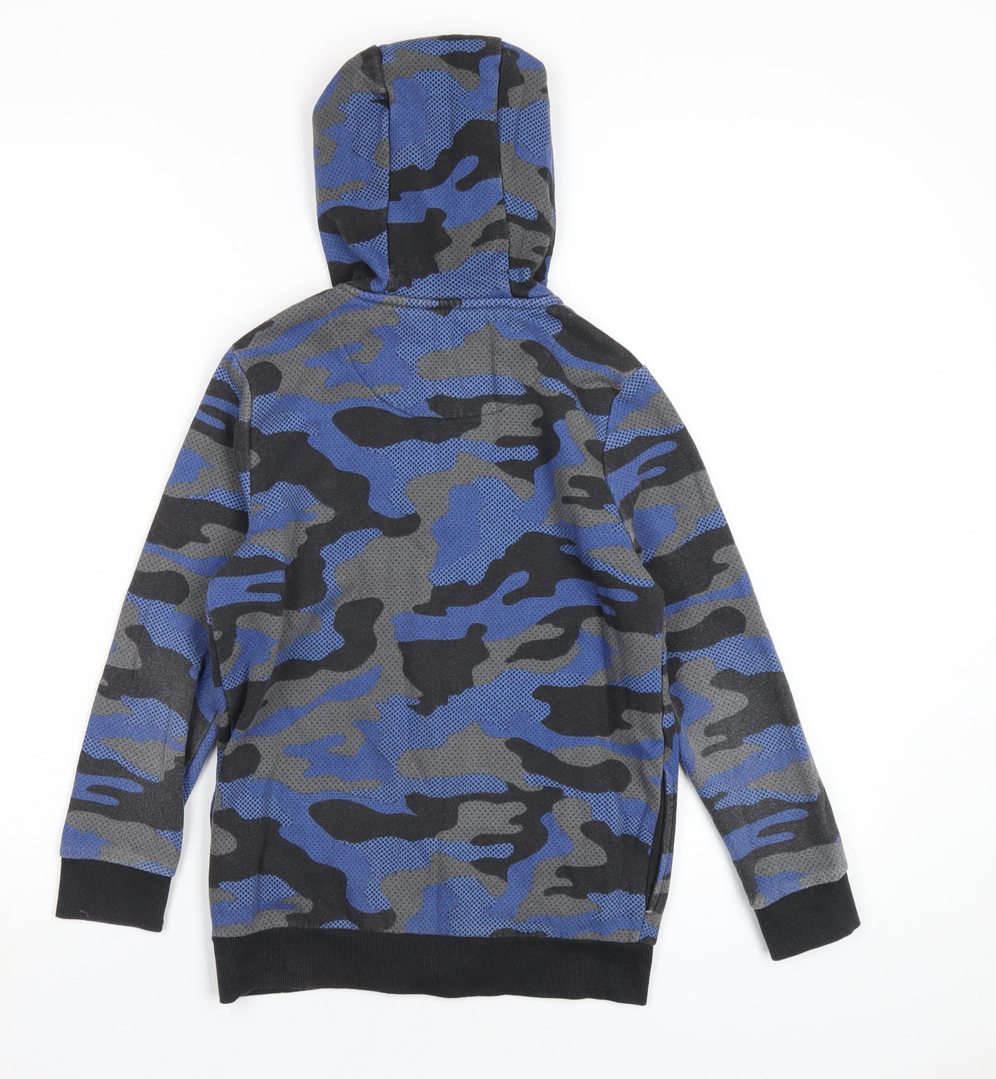 PlayStation Boys Blue Camouflage Cotton Full Zip Hoodie Size 8-9 Years Zip