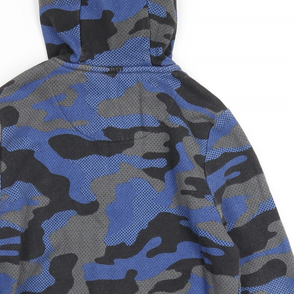 PlayStation Boys Blue Camouflage Cotton Full Zip Hoodie Size 8-9 Years Zip