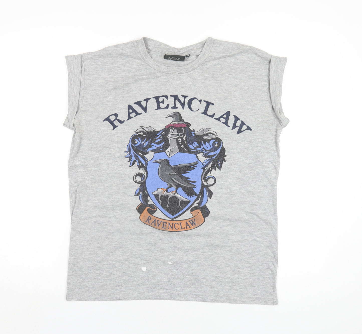 Harry Potter Womens Grey Cotton Basic T-Shirt Size 12 Round Neck - Ravenclaw