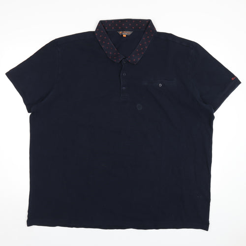 Ben Sherman Mens Blue Cotton Polo Size 4XL Collared Button