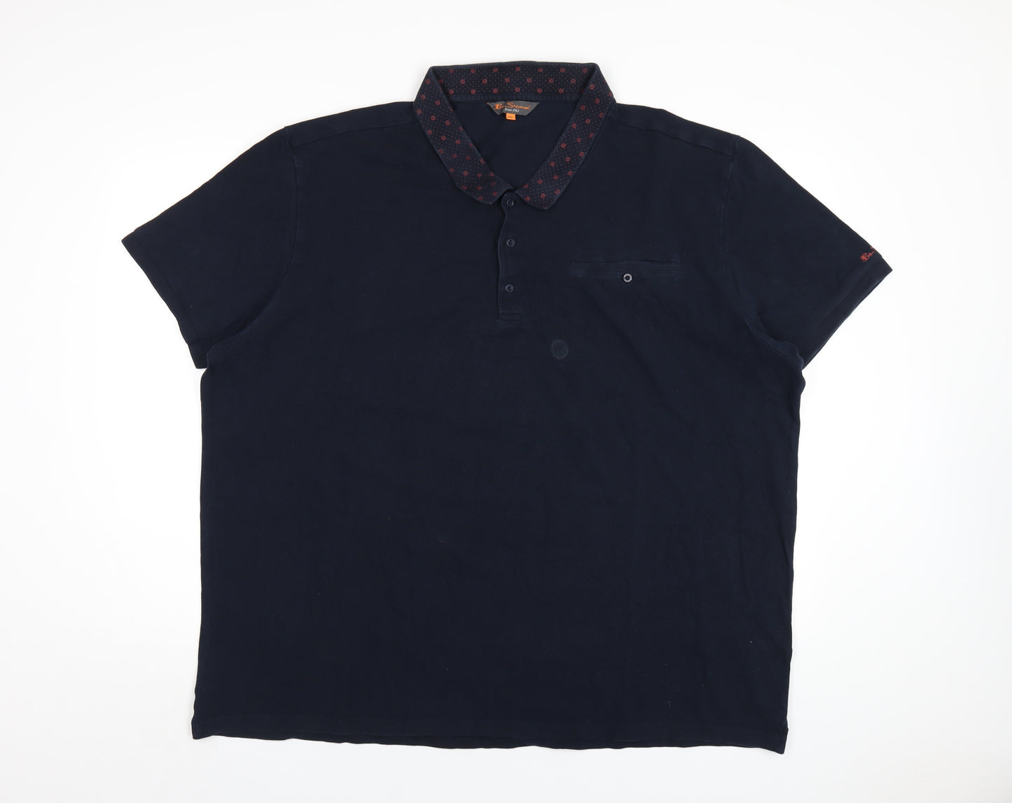 Ben Sherman Mens Blue Cotton Polo Size 4XL Collared Button