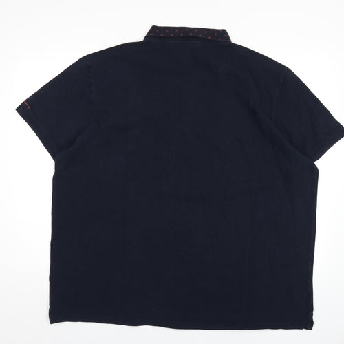Ben Sherman Mens Blue Cotton Polo Size 4XL Collared Button