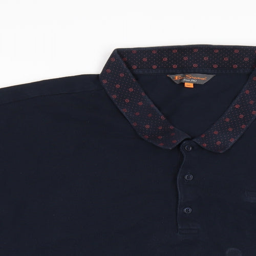 Ben Sherman Mens Blue Cotton Polo Size 4XL Collared Button