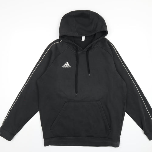 adidas Mens Grey Cotton Pullover Hoodie Size L