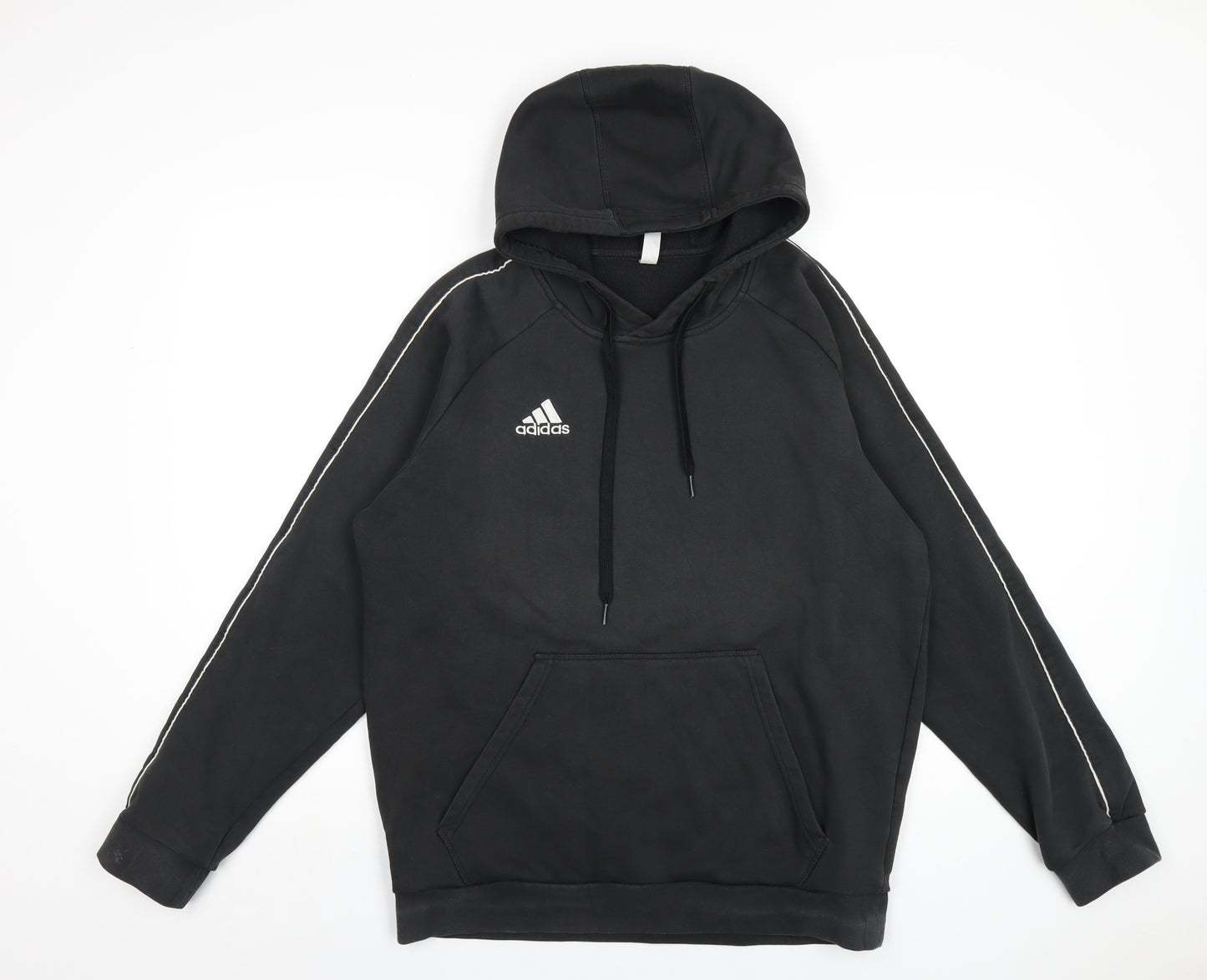 adidas Mens Grey Cotton Pullover Hoodie Size L