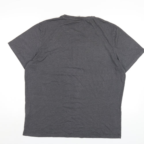 JACK & JONES Mens Grey Cotton T-Shirt Size XL Round Neck