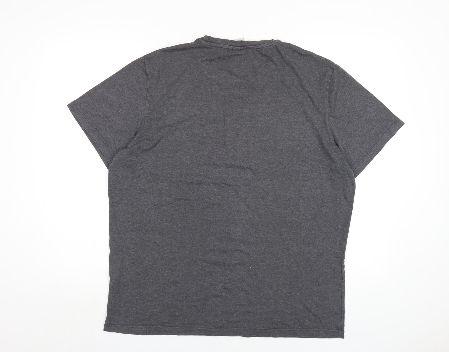 JACK & JONES Mens Grey Cotton T-Shirt Size XL Round Neck