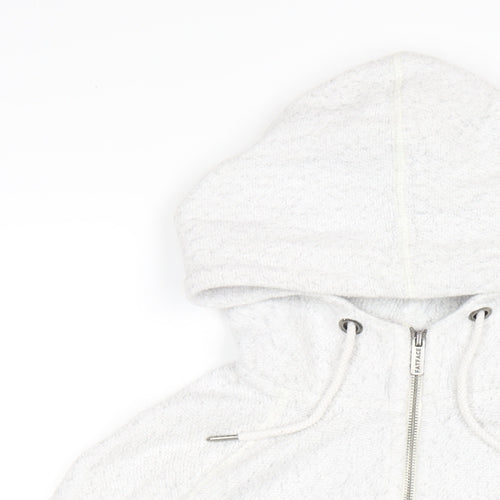 Fat Face Womens White Cotton Full Zip Hoodie Size S Zip