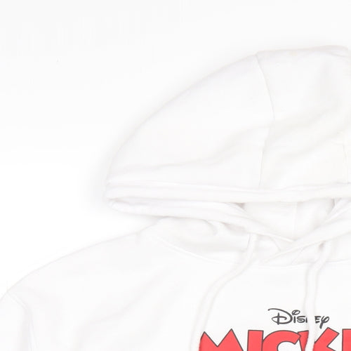 Disney Womens White Cotton Pullover Hoodie Size 12 Pullover - Mickey Mouse and Friends