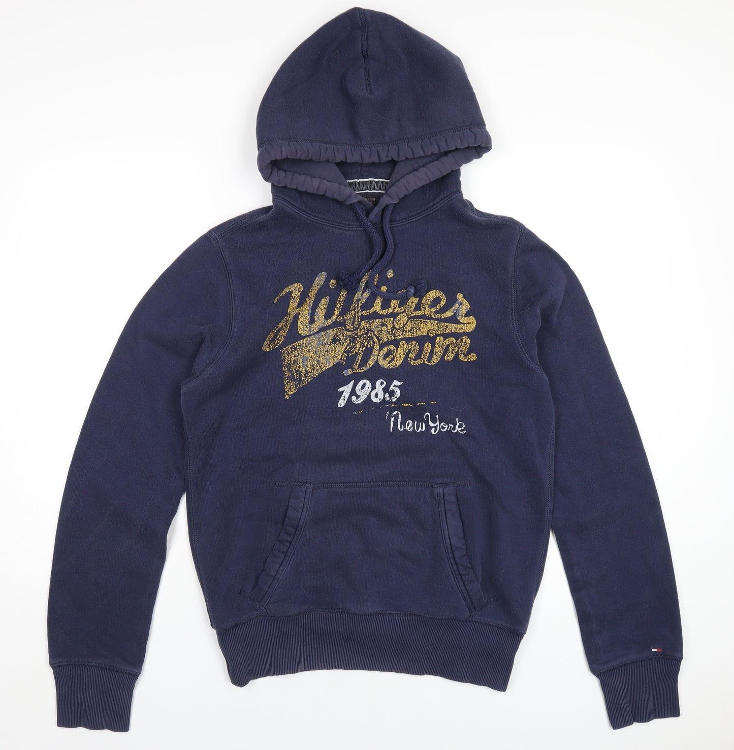 Tommy Hilfiger Mens Blue Cotton Pullover Hoodie Size S