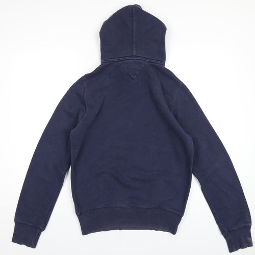 Tommy Hilfiger Mens Blue Cotton Pullover Hoodie Size S