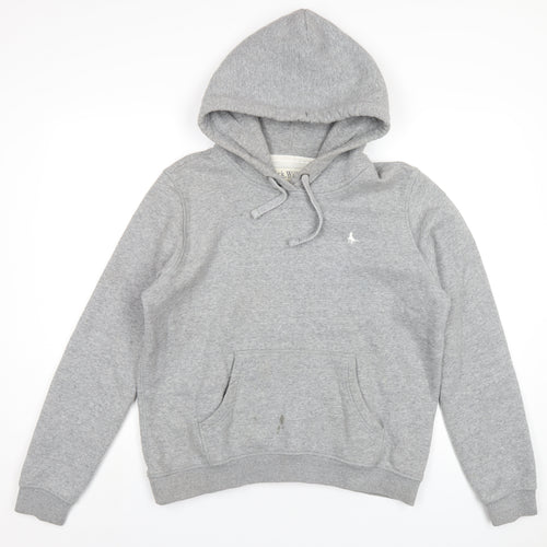 Jack Wills Womens Grey Cotton Pullover Hoodie Size 14 Pullover